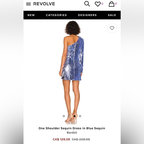 BARDOT One long sleeve Blue Sequin Party Dress - Picture 11 of 12